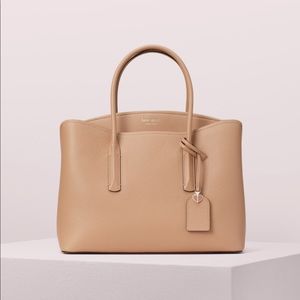 Kate Spade Margaux Large Satchel Tote Tan Fawn